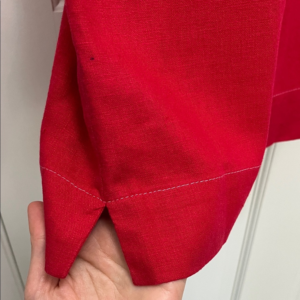 Basic Threads Linen Blend Cherry Red Sleeveless M… - image 8